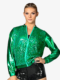 Double Platinum - Adult Sequin Zip Up Jacket