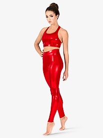 Double Platinum - Womens Metallic Dance Leggings