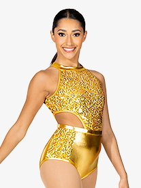 Double Platinum - Womens Sequin Cutout Performance Leotard