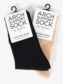 Natalie Dancewear - Womens Arch Support Dance Socks- 2 Pack